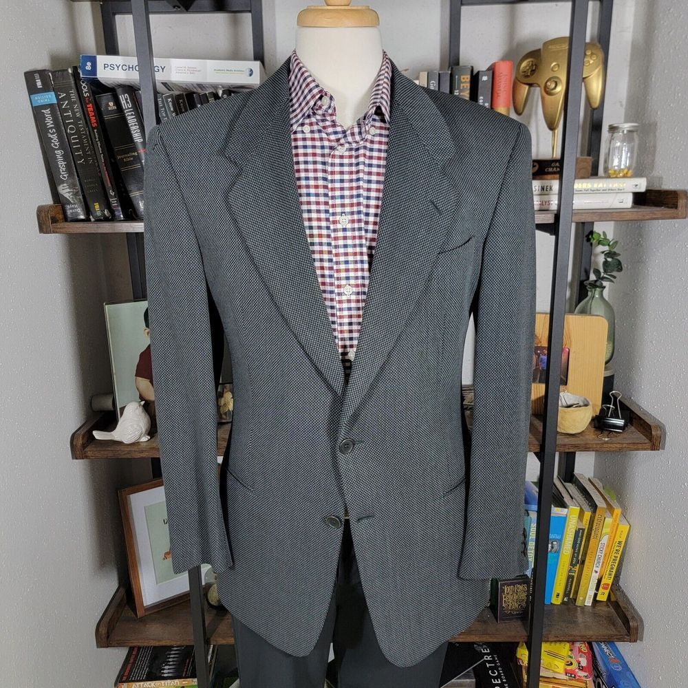 Mani‎ by Giorgio Armani Mens Sport Coat Blazer Two Button Black 5681/1 Size 41R